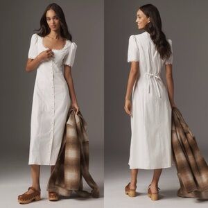 REFORMATION Alida White Midi Dress 4